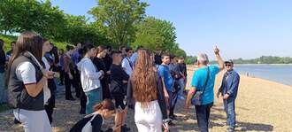 Ενημέρωση στην τεχνητή λμνη Ada Ciganlija, που δημιουργήθηκε από τα νερά του ποταμού Σάβου,